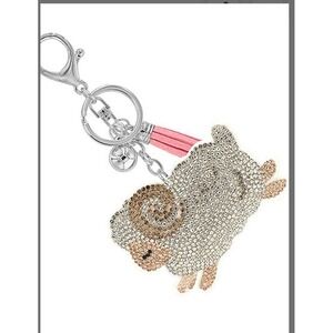 New! Bling Sheep Puffy Keychain Purse Charm